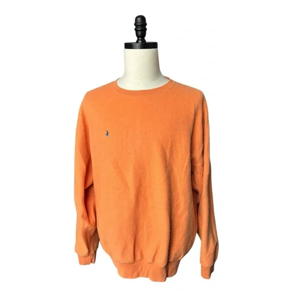 Polo Ralph Lauren Vintage 90’s orange crewneck cotton blend sweatshirtL